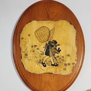 Vintage Holly Hobbie Wall Plaque 1970s